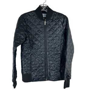 Columbia Black Quilted Insulated Jacket Women's Size XS Omni-Heat Full Zip EUC